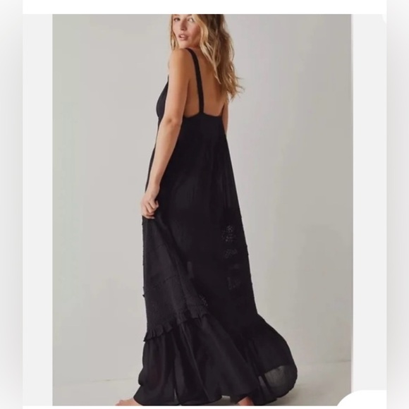 Free People Intimately Isabella Button Front Tiered Lace Maxi Slip Dress XS - Picture 2 of 13